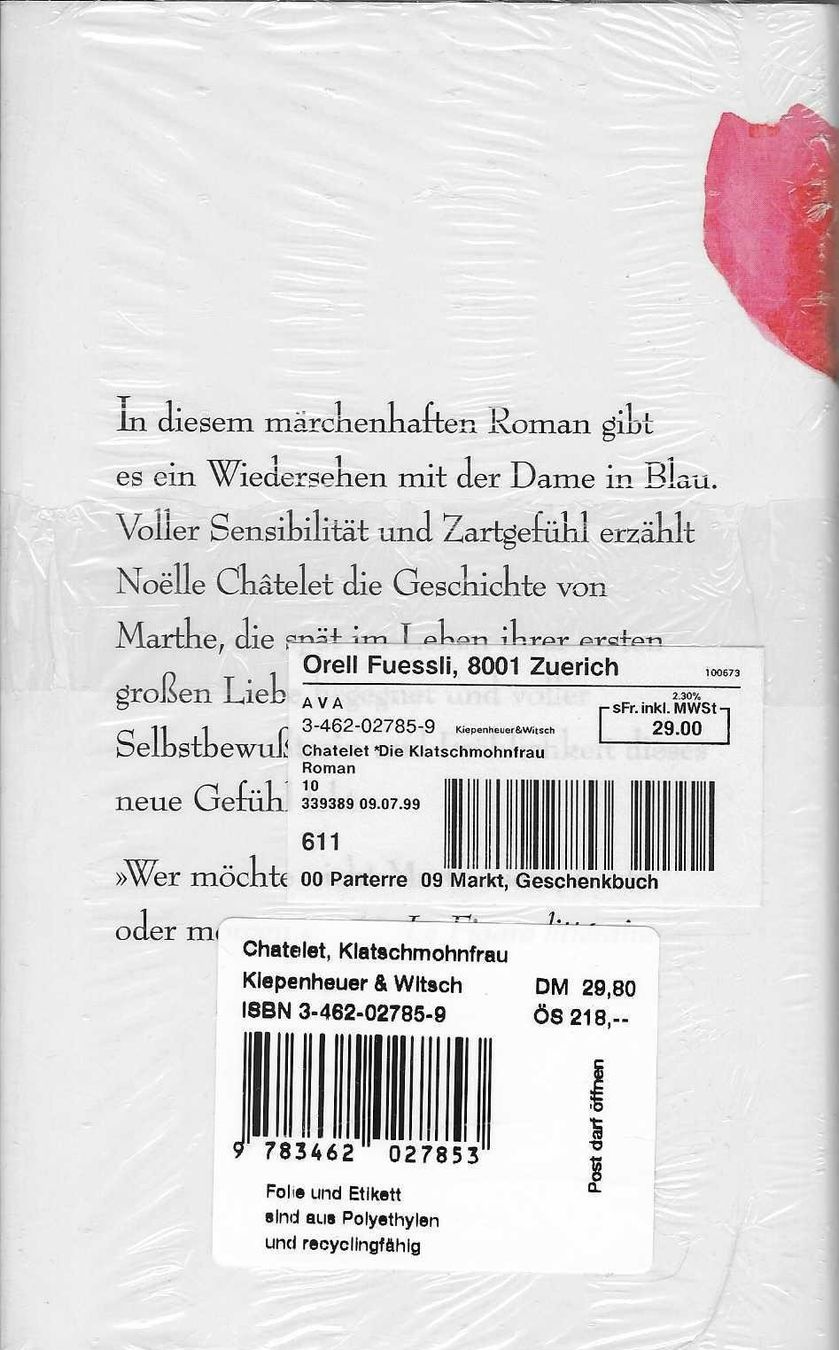 Libri: Noelle Chatelet - Die Klatschmohnfrau – Nuovo e nell'imballaggio originale da Flims - Dorf venduto da Stagediver 1
