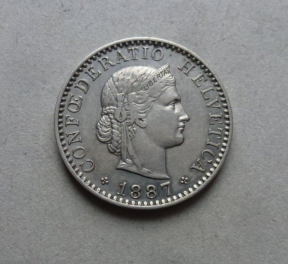 Tutti le monete: ++ 20 Rappen 1887, gute Erhaltung – Usato da Walkringen venduto da Casablanca777