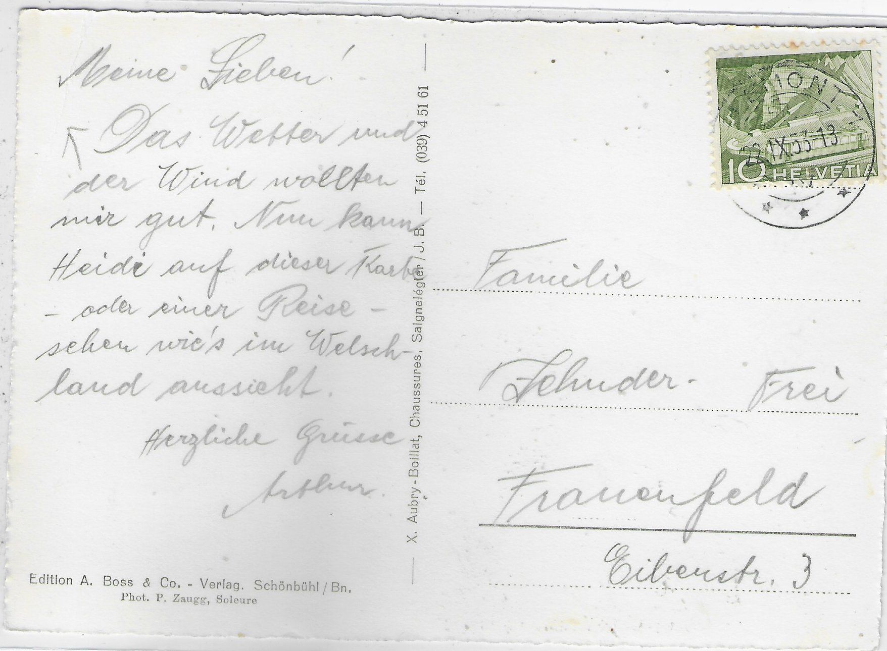 Cartoline postali: Saignelegier - Vue aerienne – Difettoso da Ettingen venduto da Kartenplanet 1