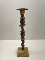 Kerzenständer, Holz und Stein, Handarbeit, Top Deko!