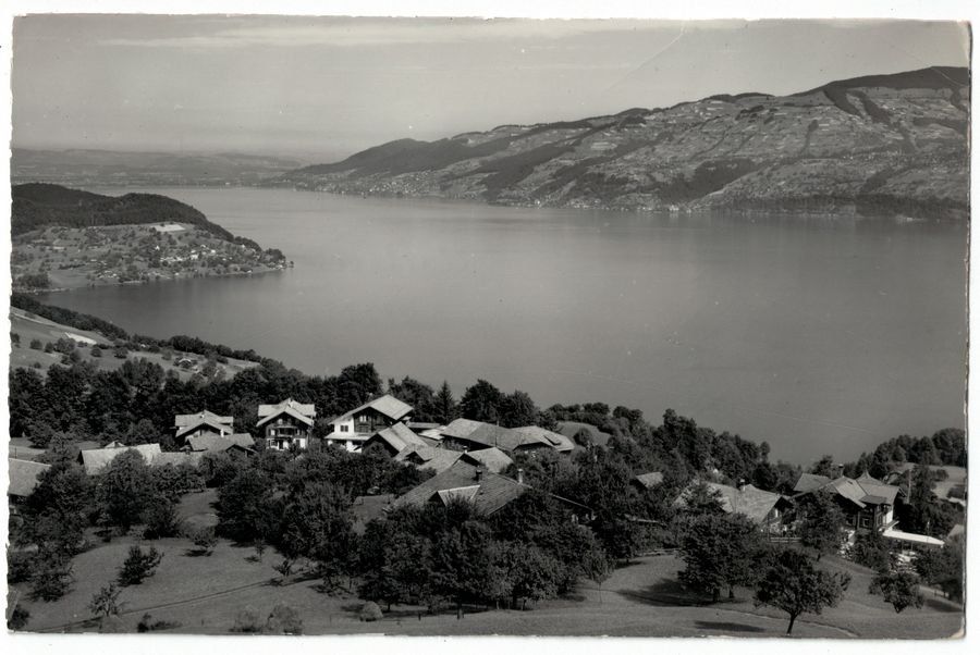 Ansichtskarten: Krattigen am Thunersee, gelaufen 1959 – Gebraucht aus Frauenfeld von POML