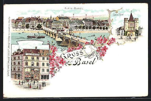 Cartes postales: Litho Basel, Geschäft Julius Brann, Spa – D'occasion à Berlin par bartko-reher