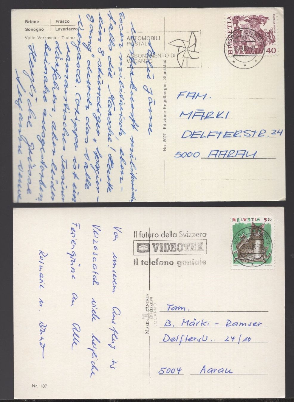 Cartes postales: 2 Karten  Valle  Verzasca – D'occasion à Aarau par kufi44 1