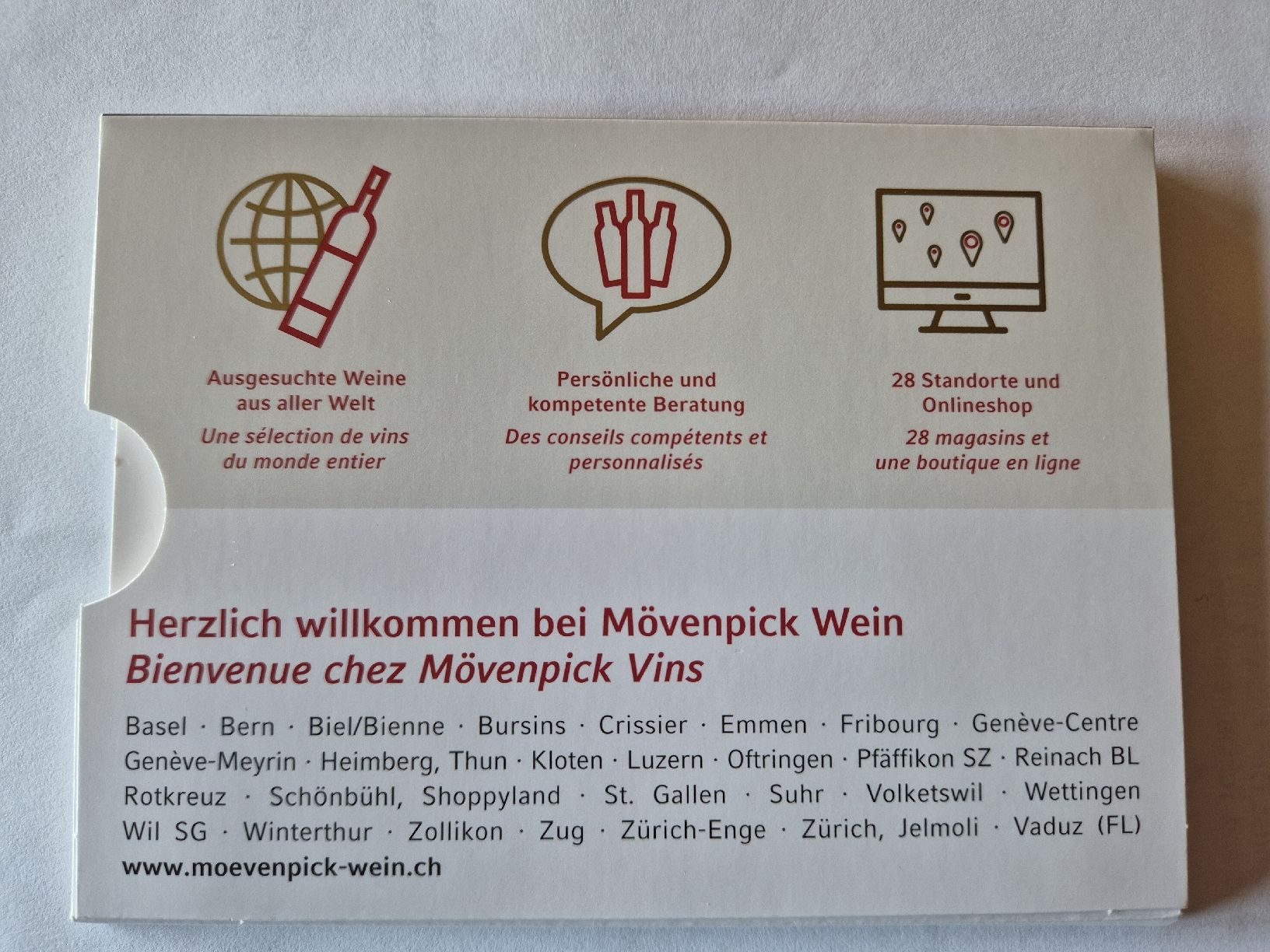 Buoni: Geschenkgutschein Mövenpick Wein – Nuovo e nell'imballaggio originale da Rothrist venduto da hansaeg 2