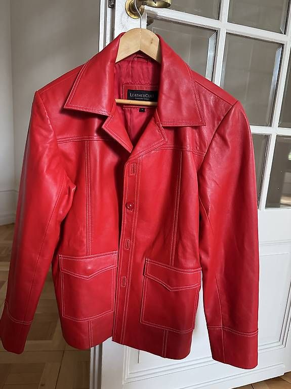 Jacken: Veste en cuir rouge Leather, taille M, – Gebraucht aus Lausanne von ama_ykl2