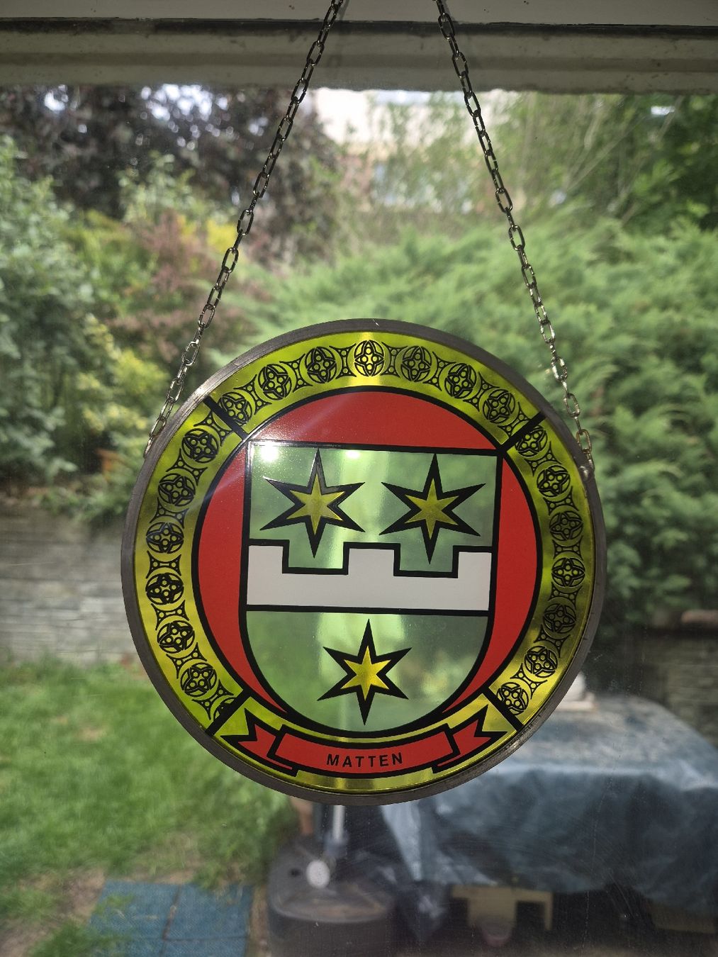 Altro in Antiquarato & Arte: Glas-Wappen Matten, 3-Stern mit Umrandung – Difettoso da Stettlen venduto da Waldwichtel