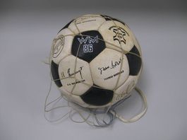 FUSSBALL DFB-Mannschaft WM86 Deutschland Mathäus Beckenbauer