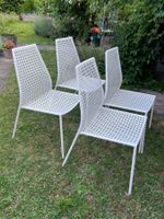 4 x Gartenstühle EMU Weiss Metall Stühle