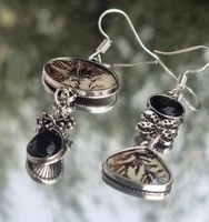 Orecchini in argento con pietre dendritiche e onice