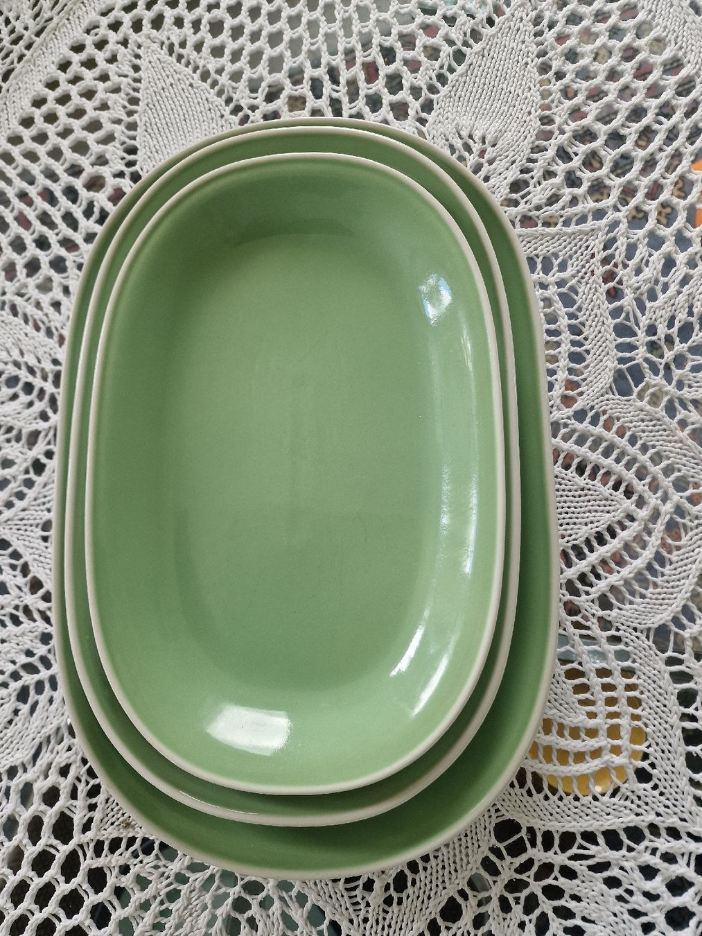 Rössler Piatti di portata: 3x plat ovale rössler vert vintage – Usato da versoix venduto da 928 8