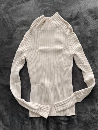 Pull col roulé femme, crème, taille S