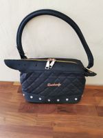 Schwarze Handtasche mit Strass-Details