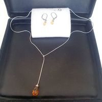 Schmuckset: Halskette mit Anhänger & Ohrringe, Silber 925