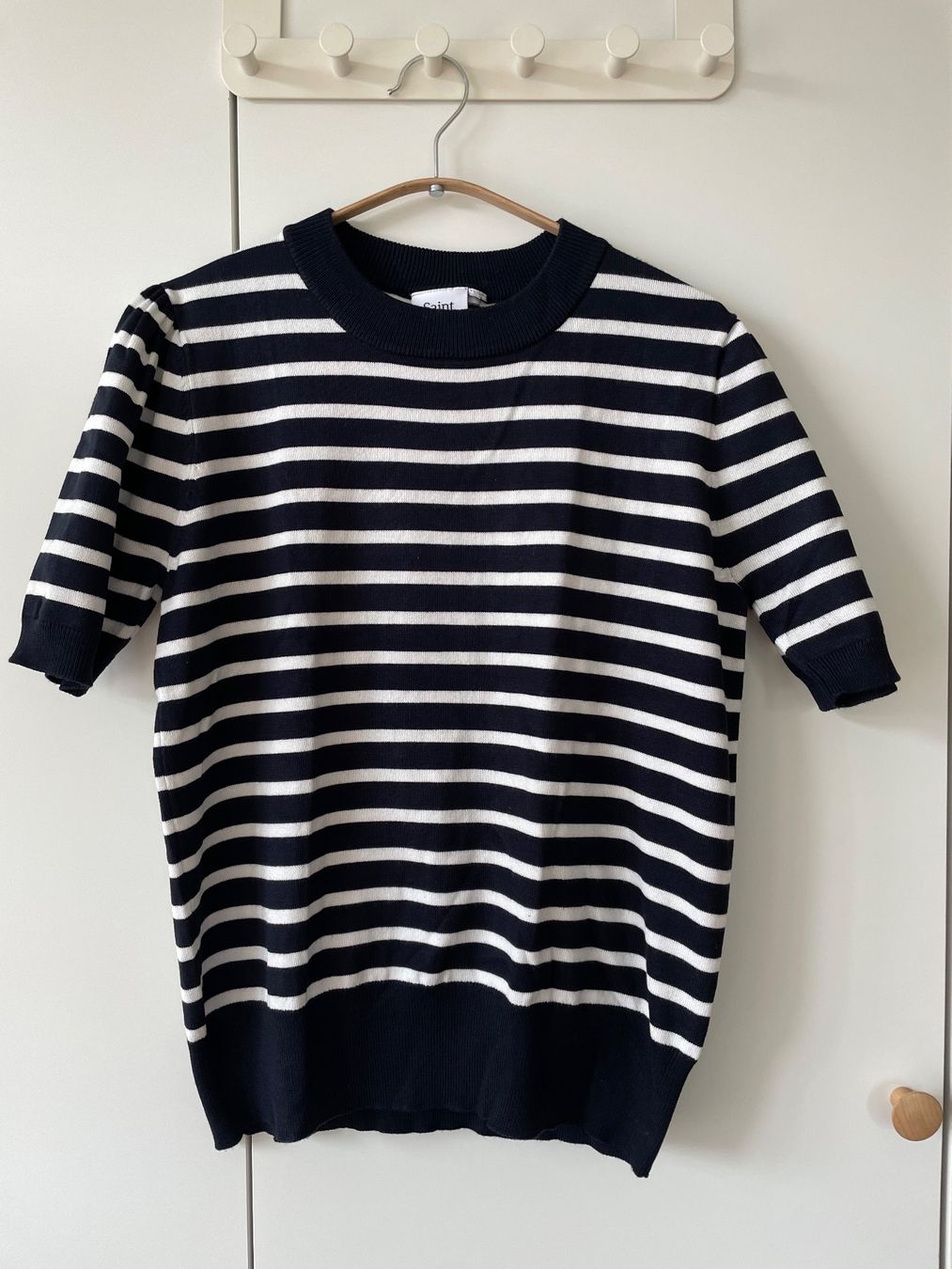 T-shirt: Saint Tropez Mila Strickshirt gestreift mit Puffärmeln Gr. M – Usato da Neukirch an der Thur venduto da bee88