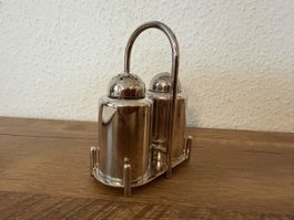 Salière et poivrière Robbe & Berking avec support