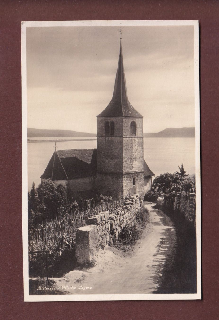 Ansichtskarten: LIGERZ - Kirche - 1927 – Gebraucht aus Pully von nicecards-shop