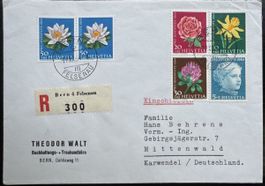 Schweiz 1964 Einschreibebrief Pro Juventute 6er Frankatur