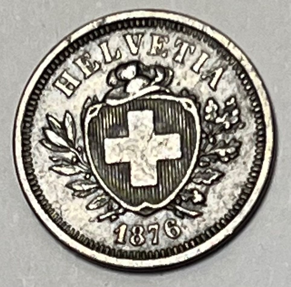 Alle Münzen: 1 Rappen - Schweiz - 1876 – Gebraucht aus Dietikon von Numis8953