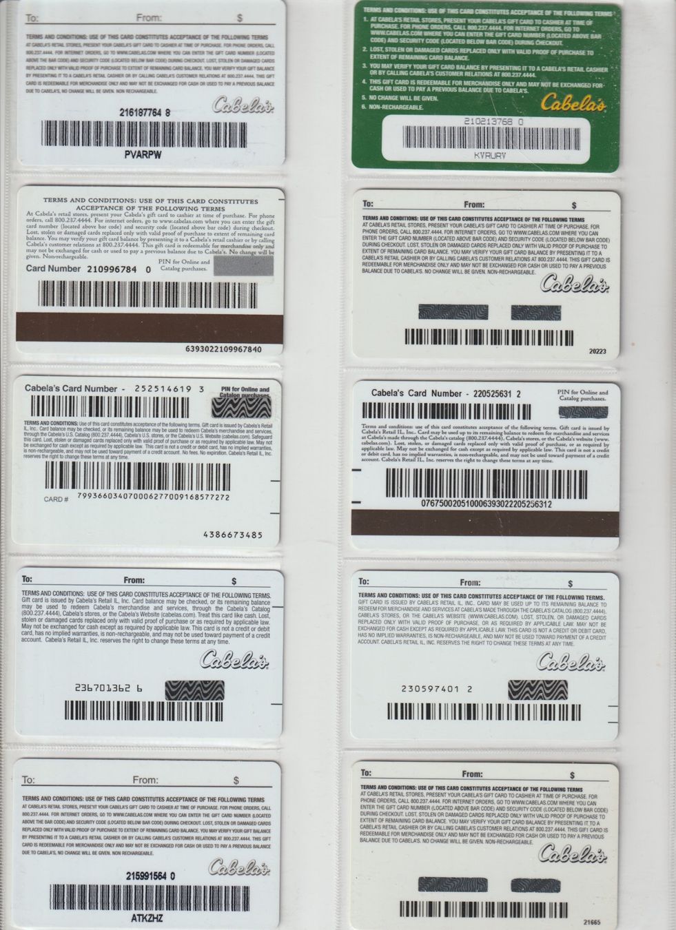 Cartoline: Carte Cadeau Cabela's USA – Usato da Romanel-sur-Lausanne venduto da Claude06 1