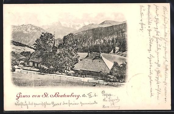 Cartes postales: St. Beatenberg, Teilansicht mit Kirche – D'occasion à Berlin par bartko-reher