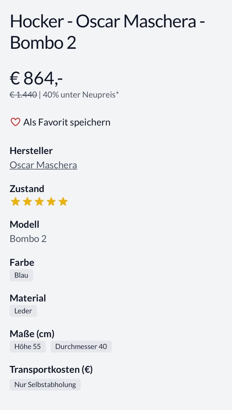 Sgabelli: Hocker Bombo Oscar Maschera – Usato da Lausen venduto da artehome 3