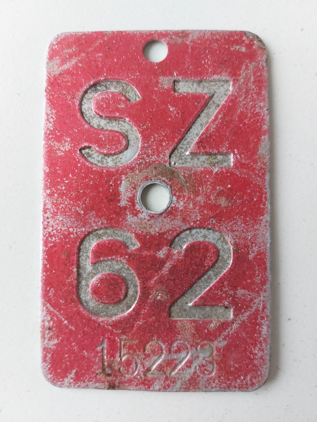Sachs Insegne: Velonummer SZ 62 Mofanummer plaque Mofa – Usato da Schenkon venduto da Uhu007