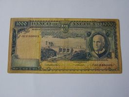 Banknote Angola 1000 Escudos 1962, Gebrauchter Zustand
