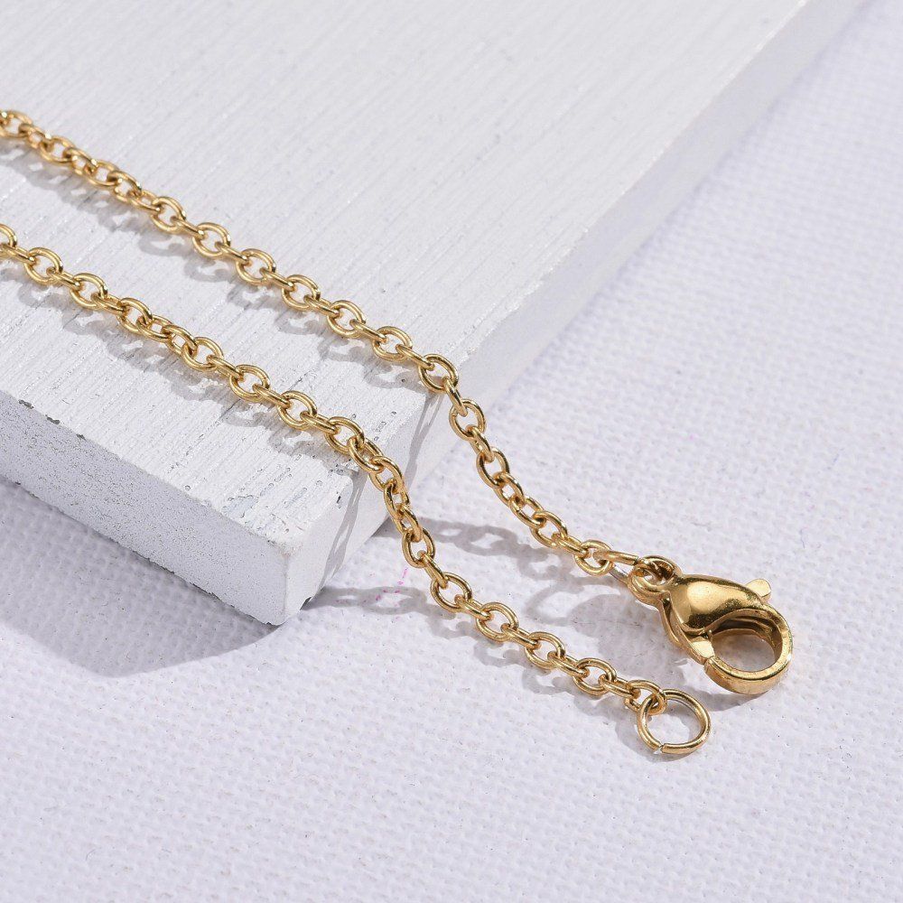 Catenine: Kette Edelstahl vergoldet 45cm lang – Nuovo (secondo la descrizione) da Alpnachstad venduto da perlengaby 1