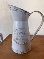 Deko Giesskanne Metall weiss Flowers Garden gebraucht