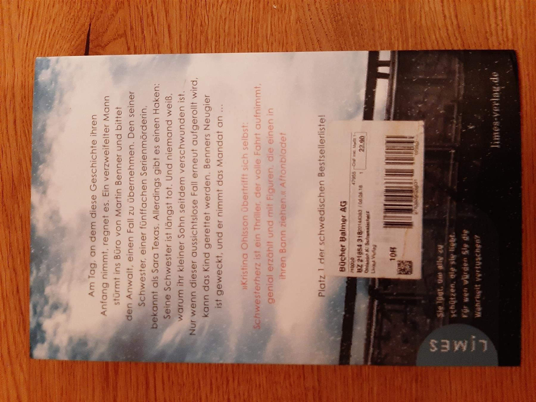 Audiolibri: Kristina Ohlsson Schwesterherz – Nuovo (secondo la descrizione) da Affoltern am Albis venduto da Sabinezc 1