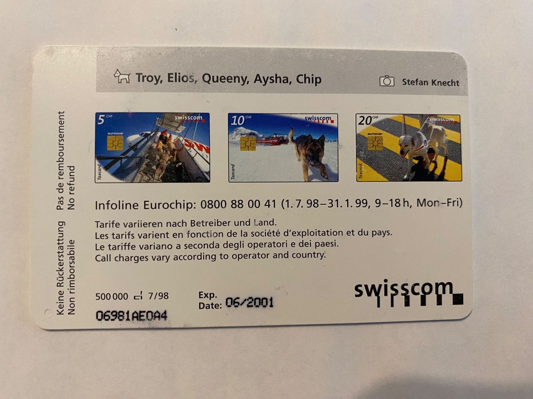 Swisscom Schede telefoniche: Swisscom Taxcard – Usato da Bätterkinden venduto da Albera 1