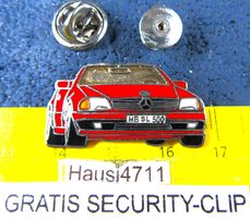 MERCEDES 500SL CABRIO AUTO PIN ENAMEL MIT SECURITY-CLIP