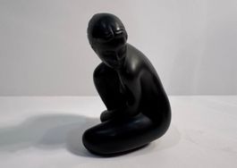 Schwarze Vintage Frauenfigur "Lalique France" Dekofigur 🎨