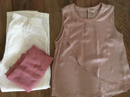 NILE Leinenhose, Blusentop Cream..36