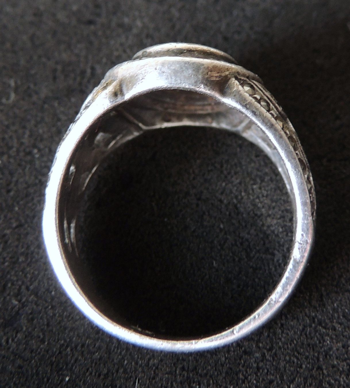 Anelli: Silber 925 Fingerring mit Gagat und Markasit – Usato da Waldenburg venduto da schaller707 5