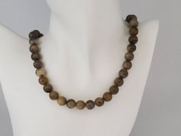 Collier Labradorit mit Pyrit Kugeln