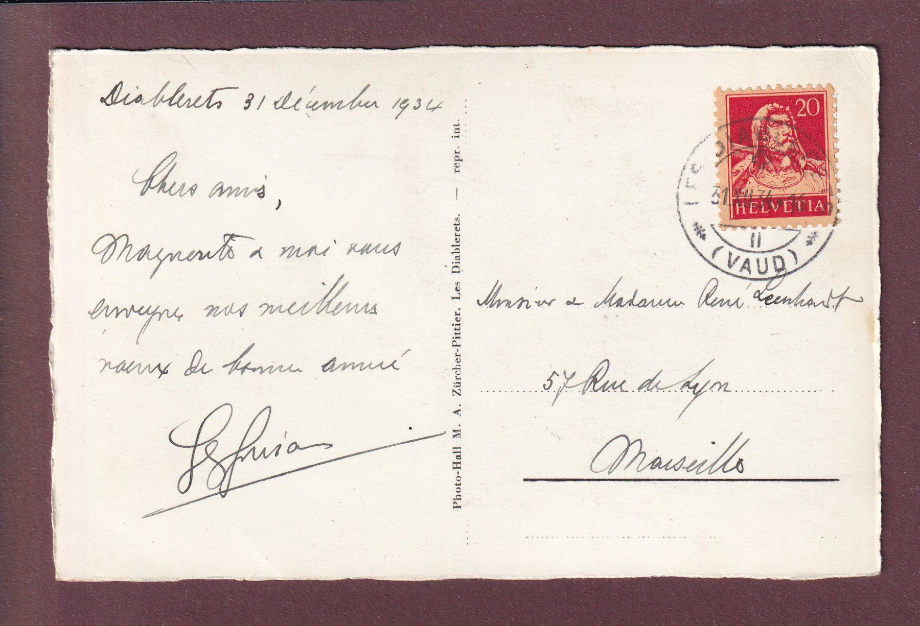 Ansichtskarten: Hiver aux DIABLERETS - 1934 – Gebraucht aus Pully von nicecards 1