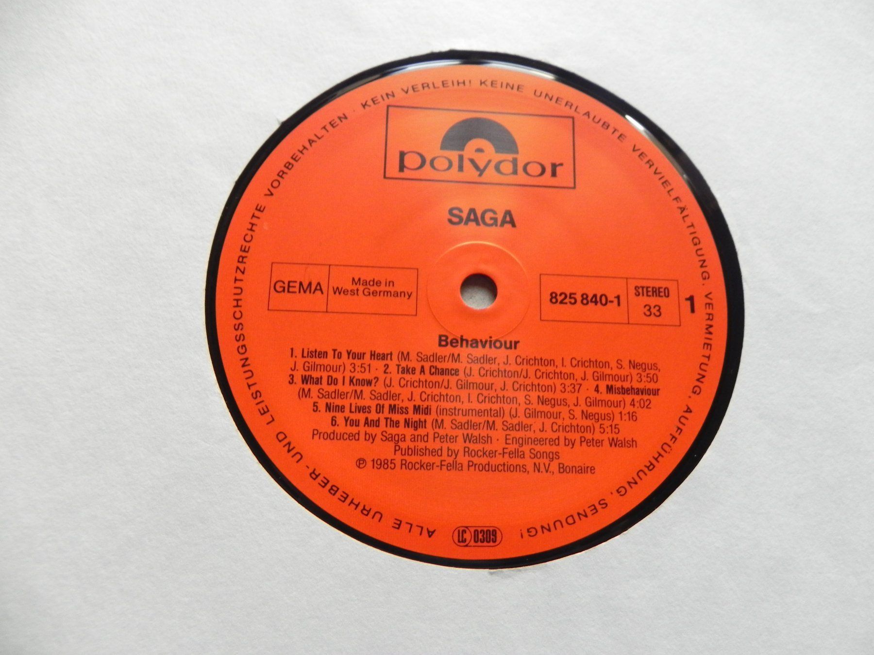 Dischi in vinile: LP Canada Rock Band Saga 1985 Behaviour – Usato da Siebnen venduto da krimsie 4