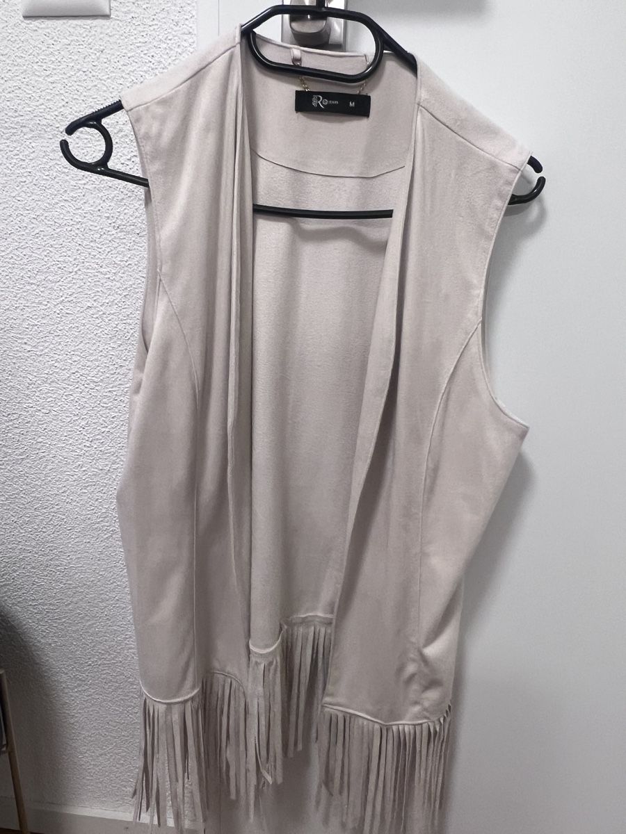 Gilet & Giacche senza maniche: Fransenweste in beige, Grösse M – Nuovo (secondo la descrizione) da Root venduto da Fashionhomeandmore