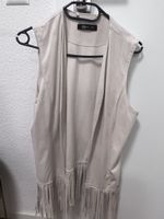 Fransenweste in beige, Grösse M