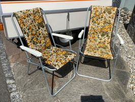 2 Campingstühle Klappstühle 70er Vintage, Topzustand, ACAMP