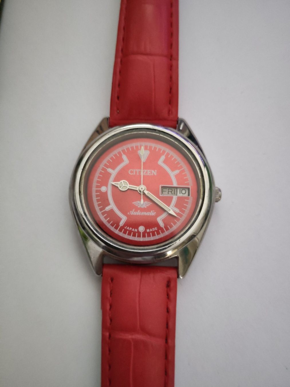 Citizen Orologi: Citizen Automatic Damenuhr Rot - Sommer Edition – Usato da Höri venduto da Samsa9