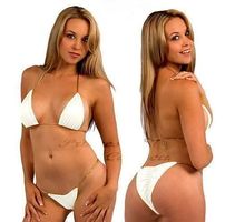 Witziger Bikini - S - weiss/gold NEUUU