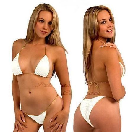 Witziger Bikini - XS - weiss/gold NEUUU