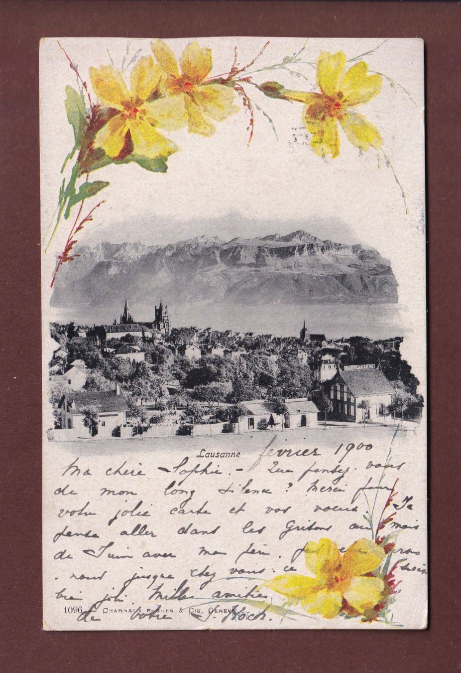 Cartoline postali: LAUSANNE - Narcisses - 1900 – Usato da Pully venduto da nicecards