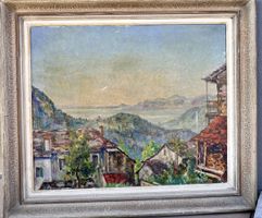 ✨ Atmosphärisches Vintage-Ölgemälde mit traumhaftem Seeblick