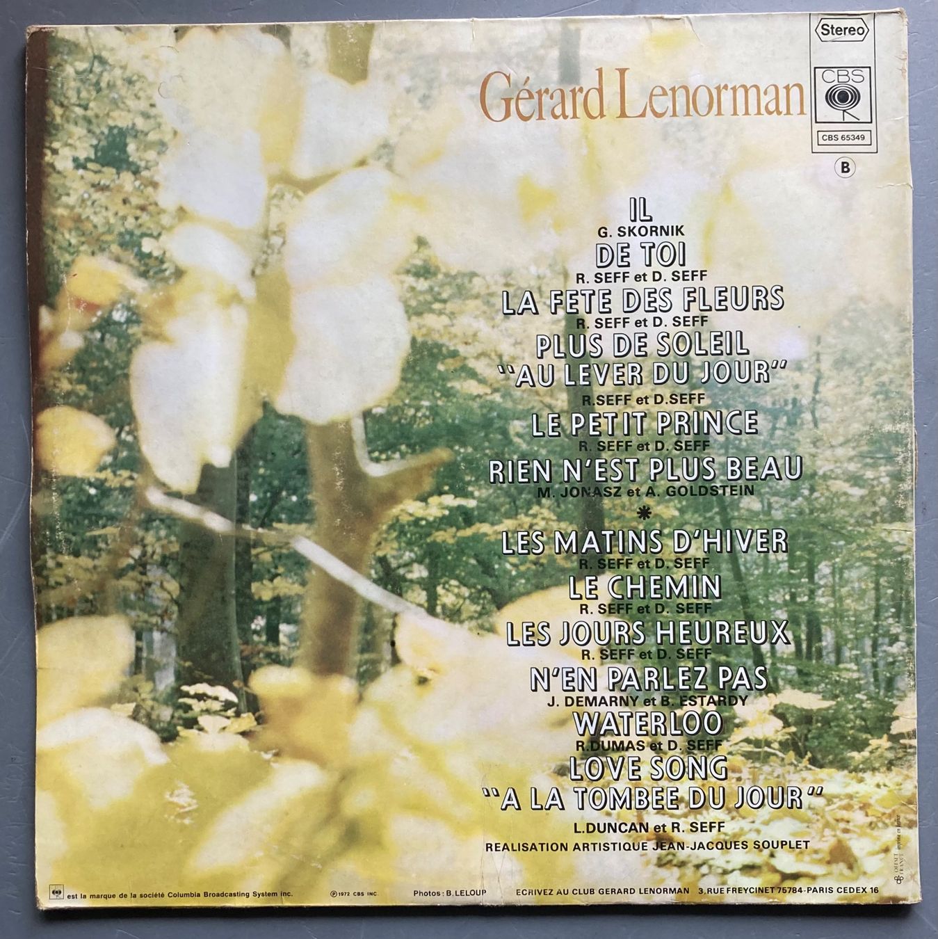 Dischi in vinile: GERARD LENORMAN - LES MATINS D'HIVER – Usato da Poliez-Pittet venduto da Newtown-Records 1