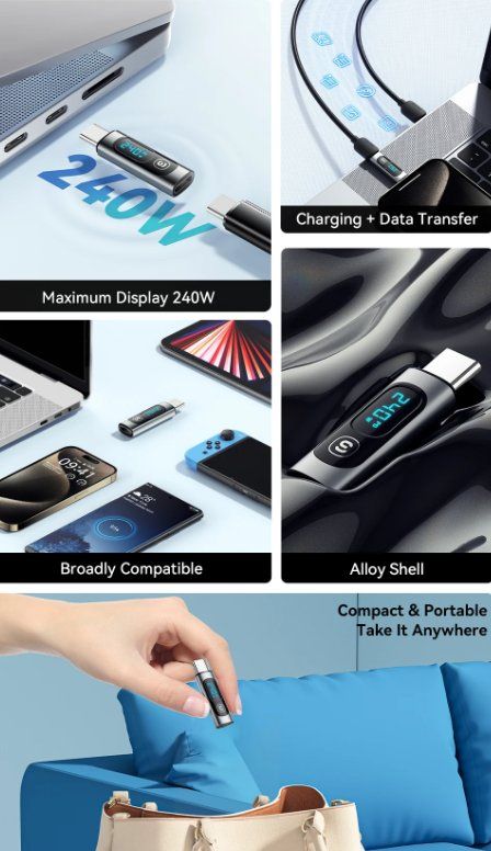 Unità & Adattatore: 240W 100W USB C zu USB C 3.0 OTG Adapter USB Typ-C – Nuovo e nell'imballaggio originale da Romanshorn venduto da pfimex 2