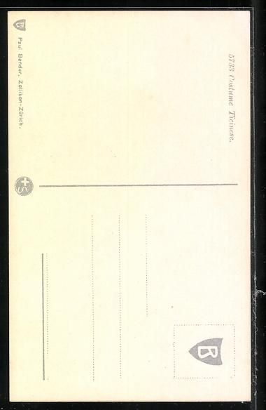 Ansichtskarten: Costume Ticinese, Mädchen mit Körben – Gebraucht aus Berlin von bartko-reher 1