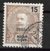 Port. Nyassagesellschaft 1900: 15 Reis mit Aufdruck